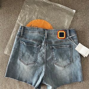 NWT mother looker ankle fray denim shorts